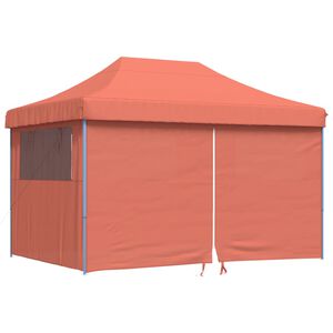 vidaXL Taitettava pop-up juhlateltta 4 sivusein&auml;ll&auml; terrakotta