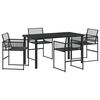 vidaXL Piharuokailu setti 5 pcs Musta polyrottinki