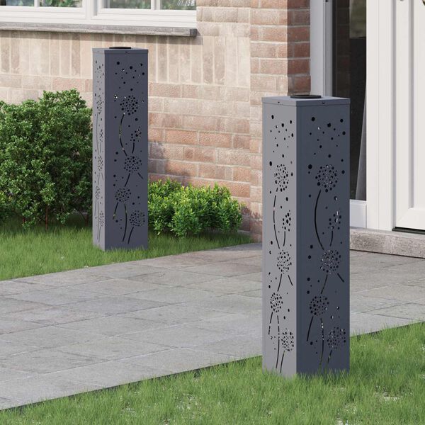 vidaXL Aurinko LED-polkuvalo 2 pcs Antrasiitti Kylm&auml;valssattu ter&auml;s