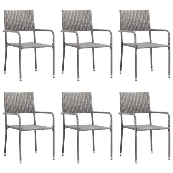 vidaXL 7-osainen Puutarharuokailuryhm&auml; harmaa