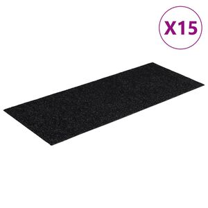 vidaXL Porrasmatot itseliimautuvat 15 kpl 60x25 cm musta suorakaiteen muotoinen