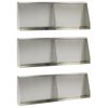 vidaXL Pato 6 kpl 60 x 12 x 50 cm Ruostumaton ter&auml;s Hopea