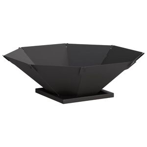 vidaXL Tulisija Musta 50 x 50 x 15,5 cm Ter&auml;s