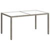 vidaXL Puutarhap&ouml;yt&auml; 150x90x75cm karkaistu lasi ja polyrottinki harmaa
