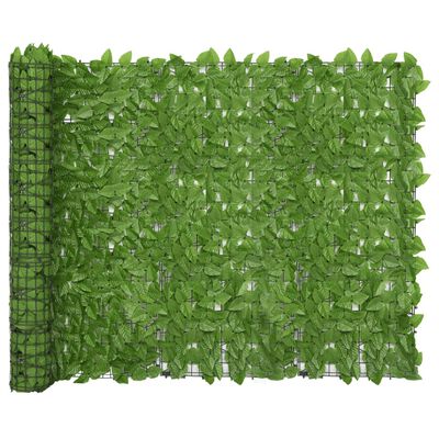 vidaXL Parvekkeen suoja vihreillä lehdillä 400x150 cm