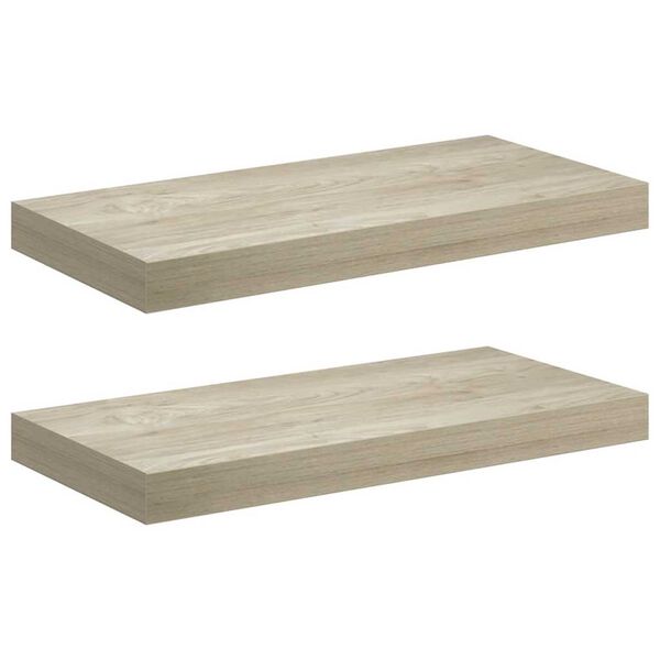 vidaXL Kelluvat sein&auml;hyllyt 2 kpl tammen v&auml;rinen 50x23x3,8 cm MDF