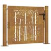 vidaXL Puutarhaportti 100x75 cm Corten-ter&auml;s Bambukuvio