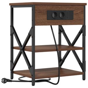 vidaXL Y&ouml;p&ouml;yt&auml;kaappi Ruskea tammi 41 x 31 x 51 cm Tekninen puu