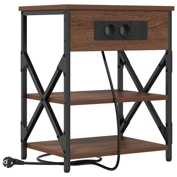 vidaXL Y&ouml;p&ouml;yt&auml;kaappi Ruskea tammi 41 x 31 x 51 cm Tekninen puu