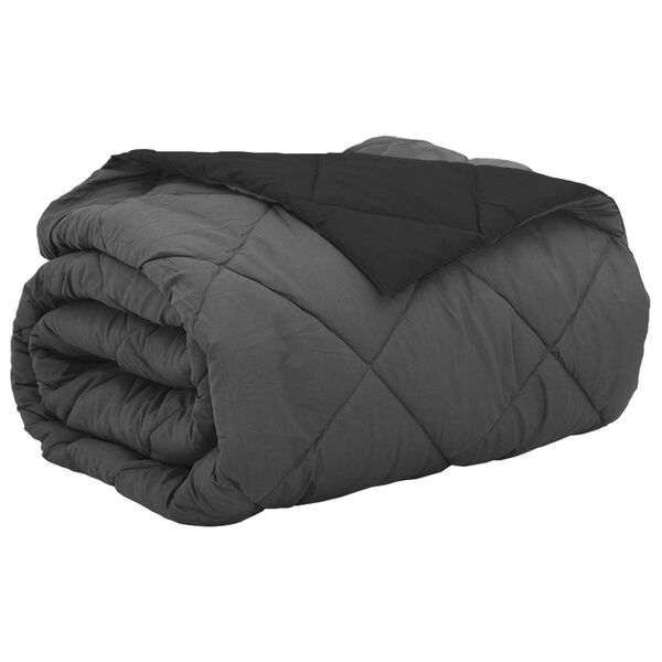 vidaXL Kes&auml;peitto Musta ja antrasiitti 240 x 260 cm Mikrokuitu