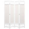 vidaXL 4-paneelinen tilanjakaja kerma 140x165 cm kangas