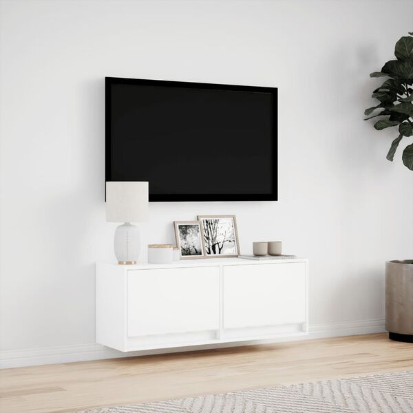 vidaXL TV-sein&auml;kaappi LED-valoilla valkoinen 100x31x35 cm