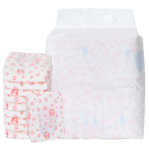 vidaXL Kertak&auml;ytt&ouml;inen Naispuolinen Koiran Vaippa 50 pcs Valkoinen M