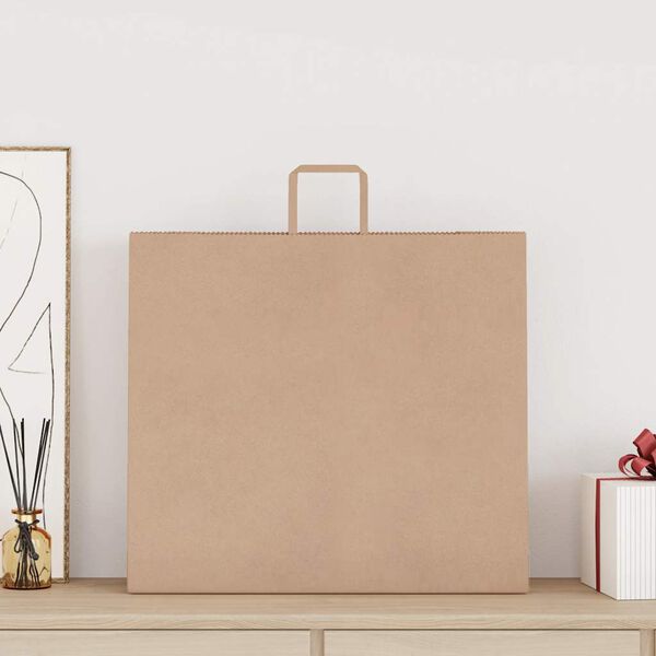 vidaXL Paperikassit 50 kpl kahvoilla ruskea 54x15x49 cm