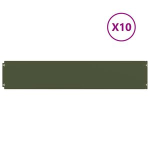 vidaXL Nurmireunus 10 kpl 20 x 103 cm Kylm&auml;valssattu ter&auml;s