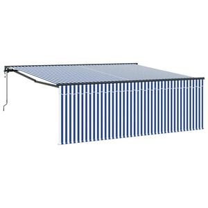 vidaXL Vedett&auml;v&auml; markiisi Sininen ja valkoinen 400 &times; 300 cm