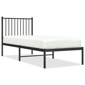 vidaXL Metallinen s&auml;ngynrunko p&auml;&auml;dyll&auml; musta 75x190 cm