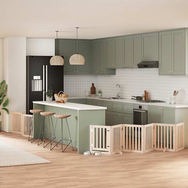 vidaXL Koiraportti kokoontaittuva 9 paneelia 450 cm poppelipuu