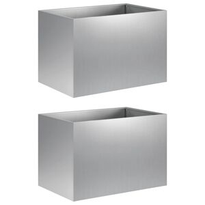 vidaXL Puutarha ruukku 2 kpl Hopea 60 x 40 x 40 cm Galvanoitu ter&auml;s