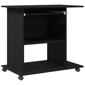 vidaXL Tietokonep&ouml;yt&auml; musta tammi 80x50x75 cm tekopuu