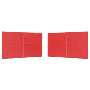 vidaXL Juhlateltan sivusein&auml; 2 kpl 400 x 195 cm Punainen PE ja ter&auml;s