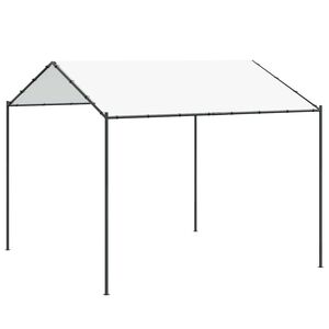 vidaXL Huvimaja 4 x 4 x 2,6 m Valkoinen Ter&auml;s ja polyesteri 180 gsm