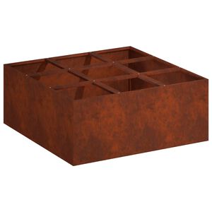 vidaXL Puutarha ruukku Ruosteinen 100 x 100 x 30 cm S&auml;&auml;nkest&auml;v&auml; ter&auml;s