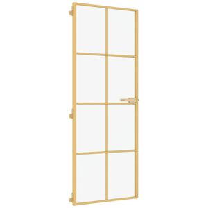 vidaXL Sis&auml;ovi ohut kultainen 76x201,5 cm karkaistu lasi ja alumiini