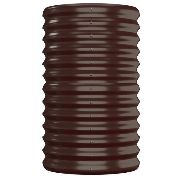 vidaXL Korotettu kukkalaatikko galvanoitu teräs 152x40x68 cm ruskea