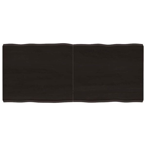 vidaXL P&ouml;yt&auml;levy ruskea 140x60x(2-6)cm k&auml;sitelty t&auml;ystammi el&auml;v&auml; reuna