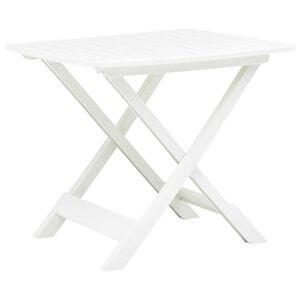 vidaXL Kokoontaittuva puutarhap&ouml;yt&auml; valkoinen 79x72x70 cm muovi