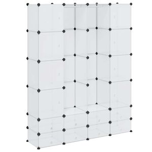 vidaXL Moduulikaappi 18 lokeroa 37x146x180,5 cm valkoinen