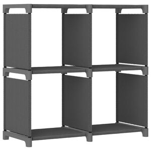 vidaXL 4 kuution esittelyhylly harmaa 69x30x72,5 cm kangas