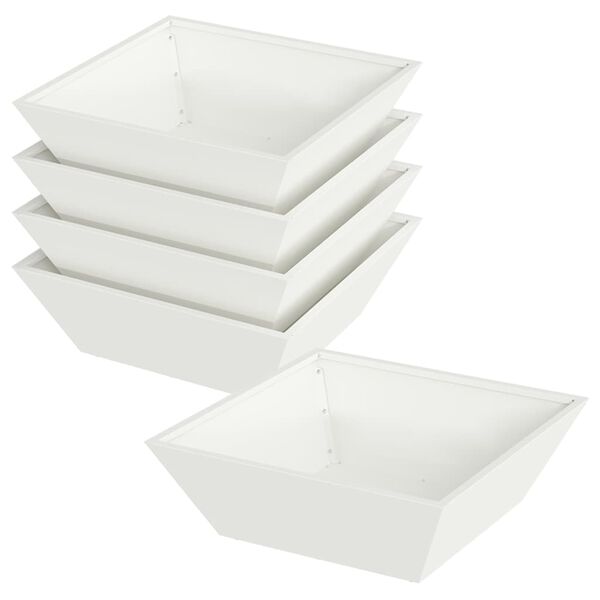 vidaXL Puutarha ruukku 5 pcs Valkoinen 50 x 50 x 15 cm