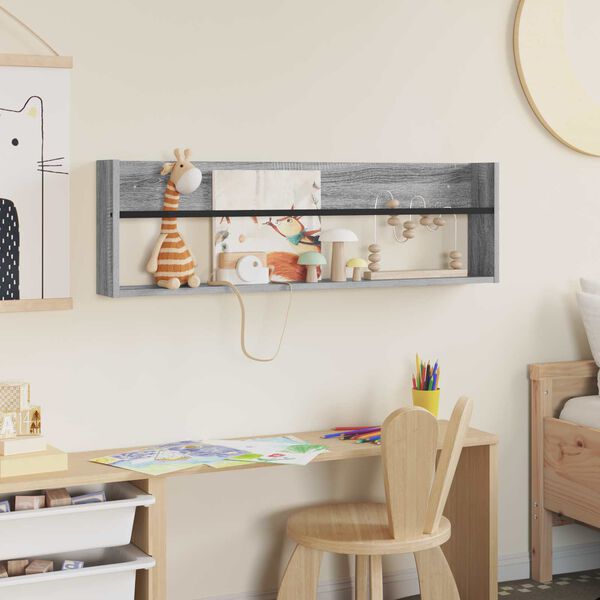 vidaXL Lehtiteline Harmaa Sonoma 100 x 12 x 30 cm Tekninen puu