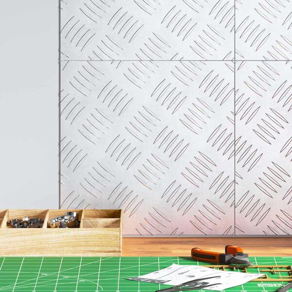 vidaXL Portaan askelma Neli&ouml; 4 pcs Hopea 30 x 30 cm Alumiini