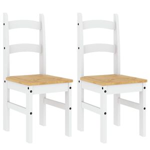 vidaXL Ruokatuolit 2 kpl valkoinen 40x46x99 cm t&auml;ysi m&auml;nty