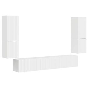 vidaXL TV-tasosetti 4 pcs Korkean kiillon valkoinen Tekninen puu