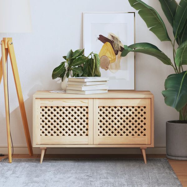 vidaXL Kaapin ovet ristikkomuotoilu 2 kpl 49,5x39,5 cm täysi mänty