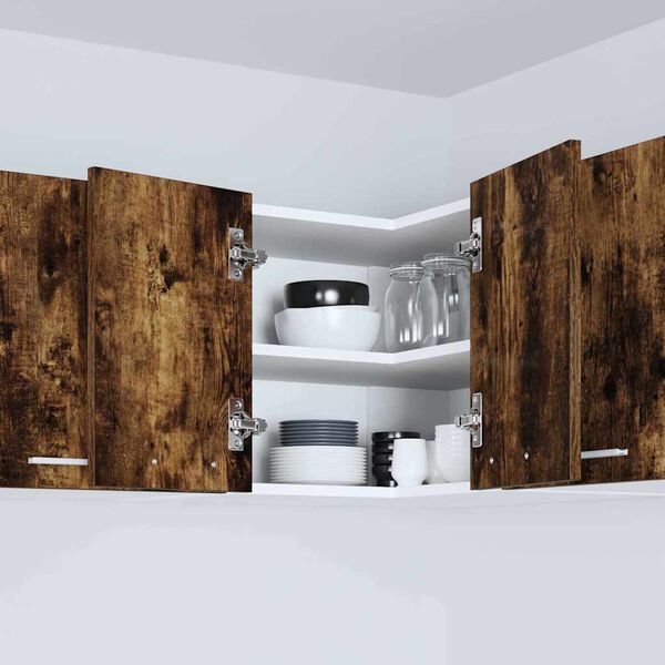 vidaXL Henkarikaappi Savustettu tammi ja valkoinen 57 x 57 x 40 cm