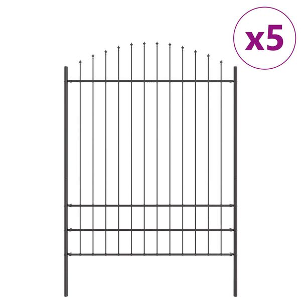 vidaXL Puutarha-aita 5 pcs Harmaa 170 x 225 cm Jauhemaalattu Ter&auml;s