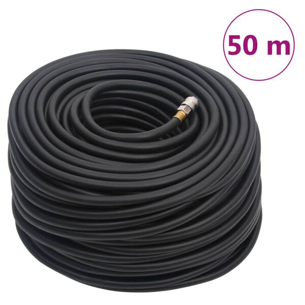 vidaXL Paineilmaletku musta 0,6" 50 m kumi ja PVC