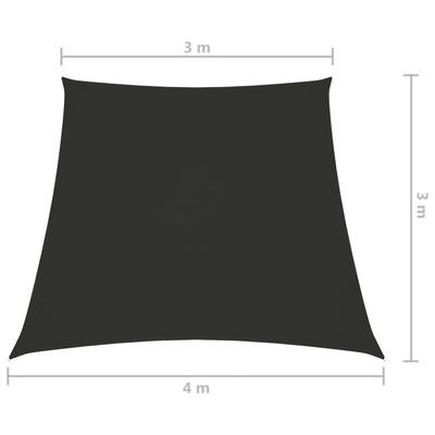 vidaXL Aurinkopurje Oxford-kangas puolisuunnikas 3/4x3 m antrasiitti