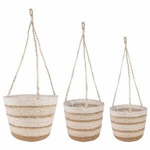 vidaXL 3 kpl Luonnollinen, Valkoinen ja Beige &Oslash;26 x 19 cm