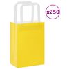 vidaXL Paperikassit 250 kpl kahvoilla keltainen 15x8x21 cm