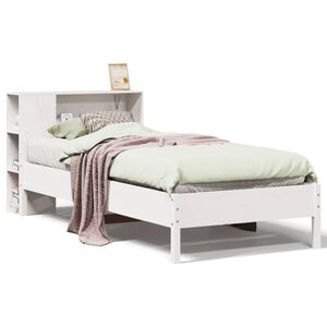 vidaXL S&auml;nky kirjahyllyll&auml; ei patjaa valkoinen 75x190 cm t&auml;ysi m&auml;nty