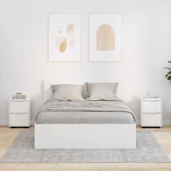 vidaXL Y&ouml;p&ouml;yd&auml;t 2 pcs Korkean kiillon valkoinen 30,5 x 30 x 43 cm