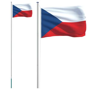 vidaXL T&scaron;ekin lippu ja lipputanko 6,08 m alumiini