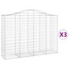 vidaXL Kaarevat kivikorit 3 kpl 200x50x140/160 cm galvanoitu rauta