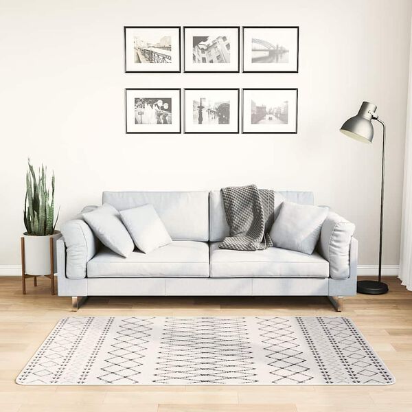 vidaXL Matto pestävä 80x150 cm musta ja valkoinen liukumaton